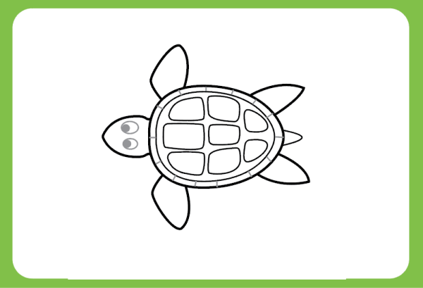 Срисовка легкая морская черепаха