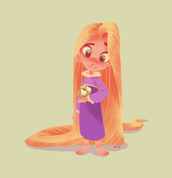 Рапунцель для срисовки лёгкая