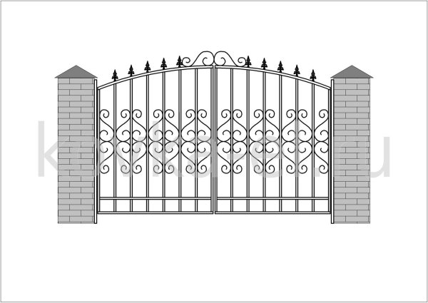 Эскизы ворот с элементами ковки