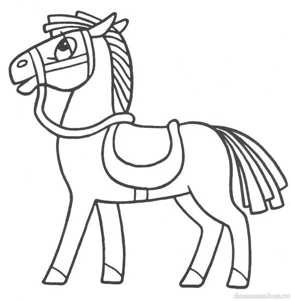Лошадка раскраска для детей