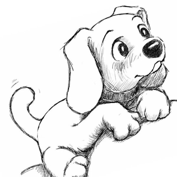 Рисунок собаки для срисовки