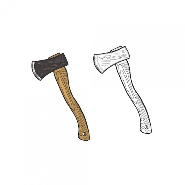 Нарисовать топор маленький