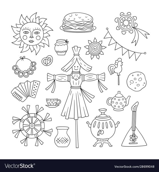 Раскраска Масленица для детей чучело