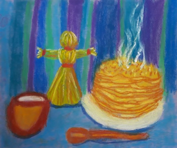 Масленица рисунок художественная школа