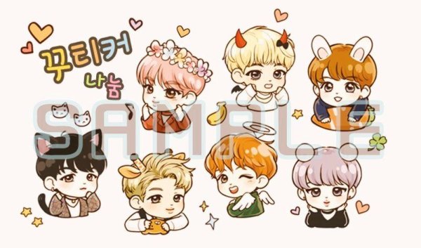 БТС В стиле Чиби с именами