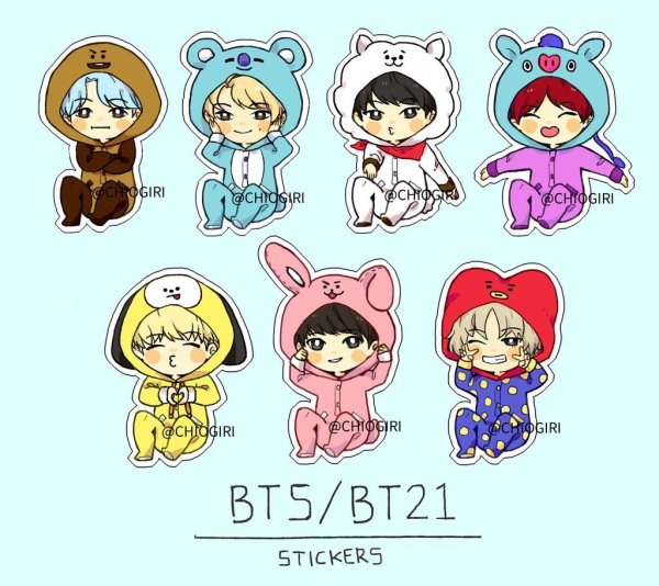 Стикеры БТС И бт21