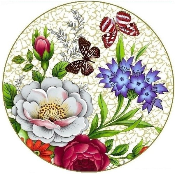 Красивые цветы в круге