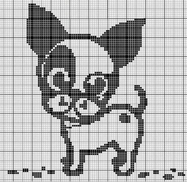 Филейное вязание ящерица