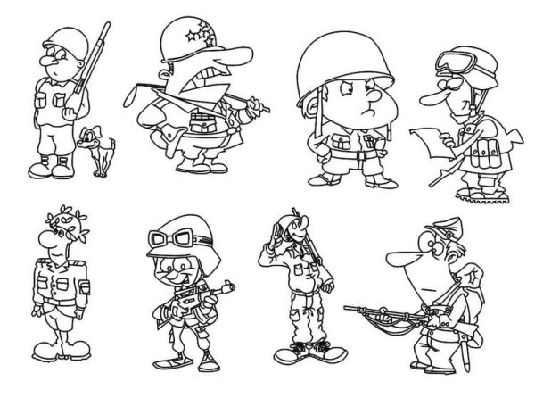 Раскраска солдатики для детей