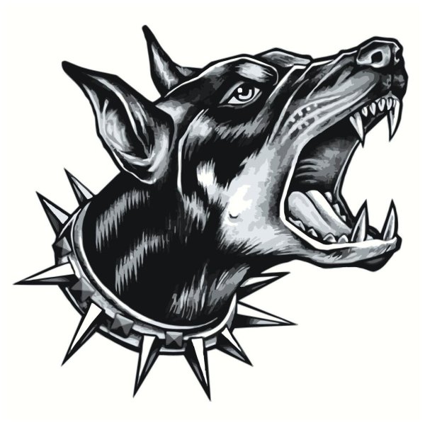 Тату собака Доберман