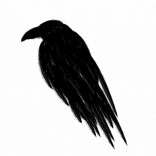 Тату ворон Минимализм