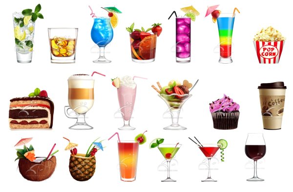 Стакан с лимонадом для срисовки