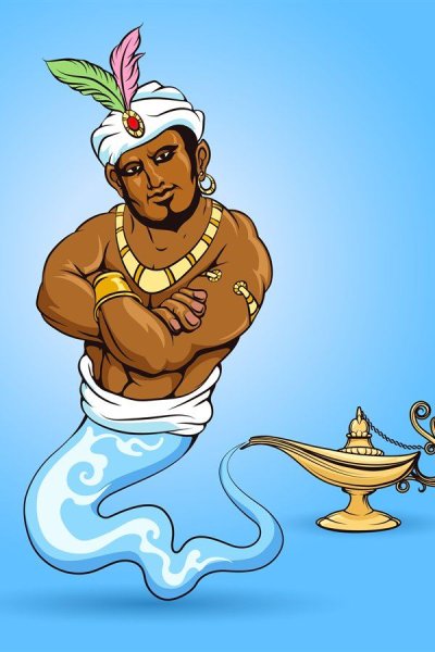 Джин из Алладина в векторе
