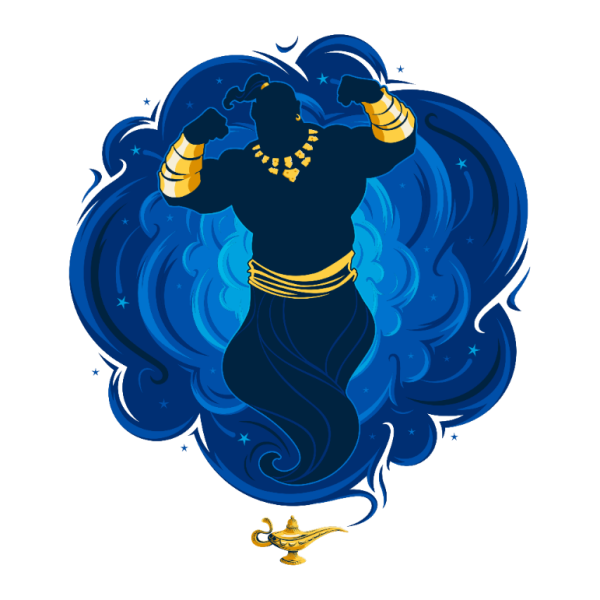 Волшебная лампа Аладдина рисунок Джин