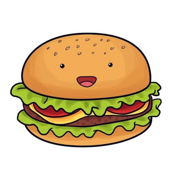 Бургер раскраска для детей