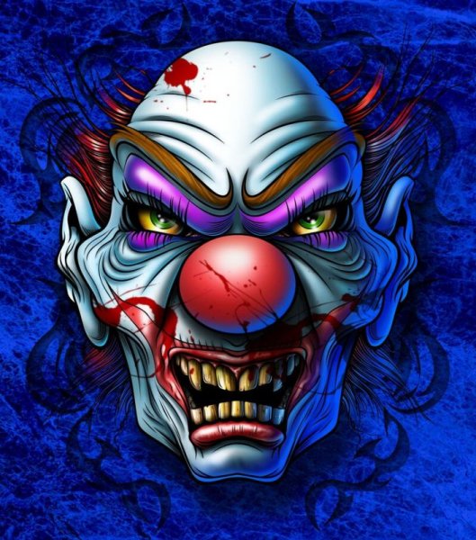 Нарисовать страшного клоуна