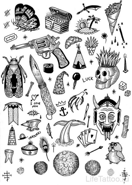 Мелкие тату эскизы