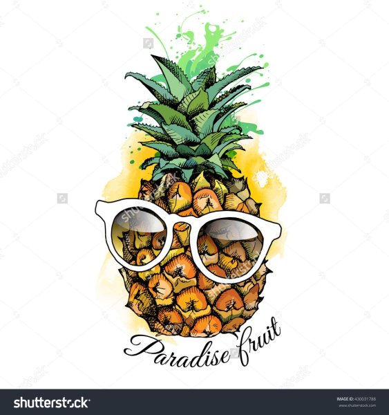 Ананас в очках рисунок