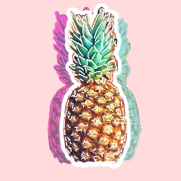 Мультяшный ананас в очках