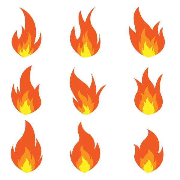 Рисунок огня для срисовки