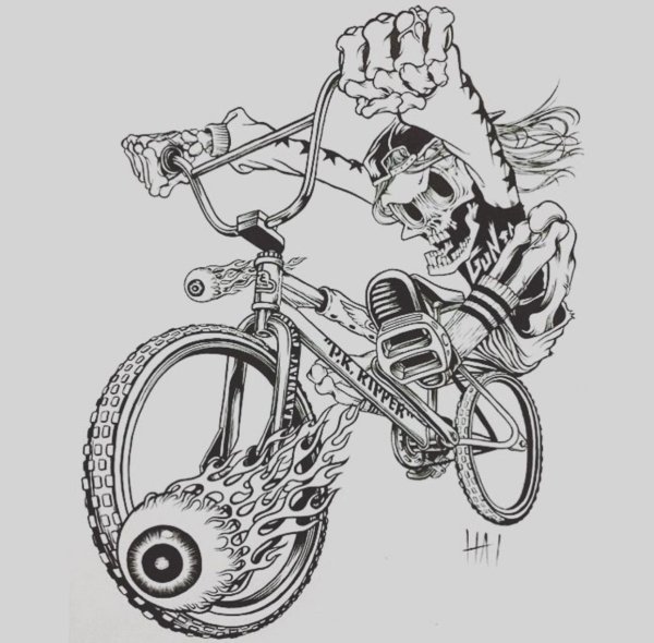 Тату велосипед эскиз