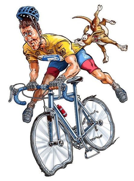 Смешной велосипедист рисунок