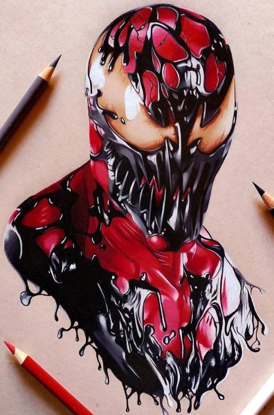 Веном против Карнаж нарисованный