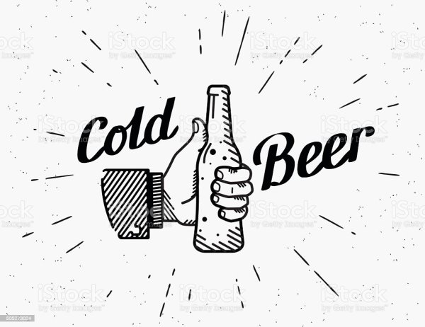 Эскиз рука с пивом