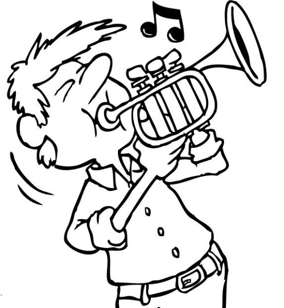 Маленький трубач рисунок