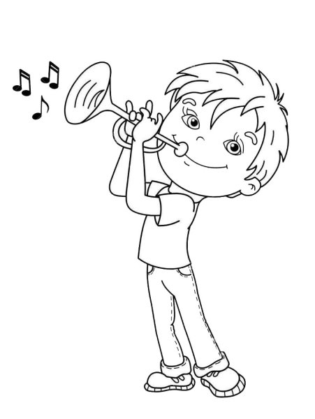 Трубач раскраска для детей