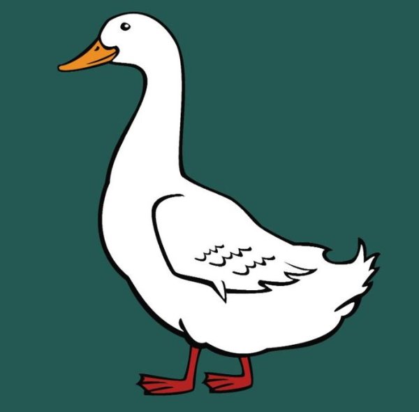 Гусь рисунок мультяшный