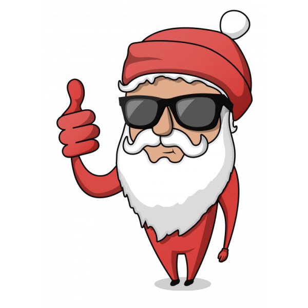 Крутой Санта стикер