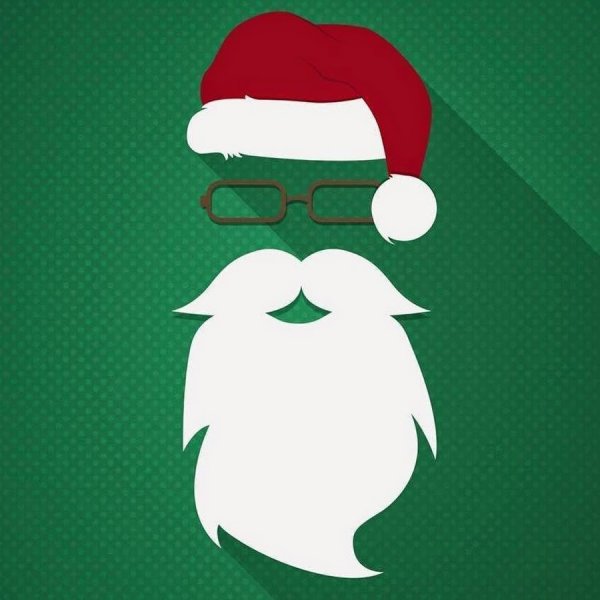 Дед Мороз на зеленом фоне