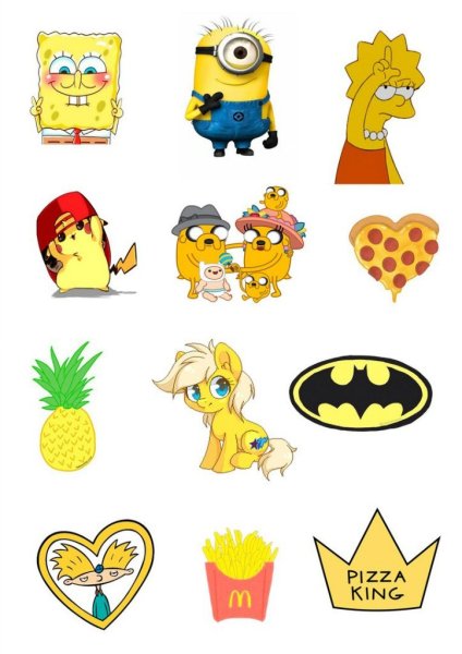 Стикеры для распечатки желтые