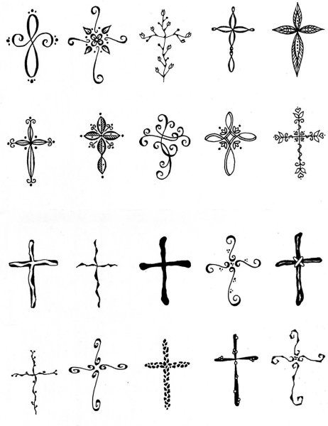 Крестик маленький тату