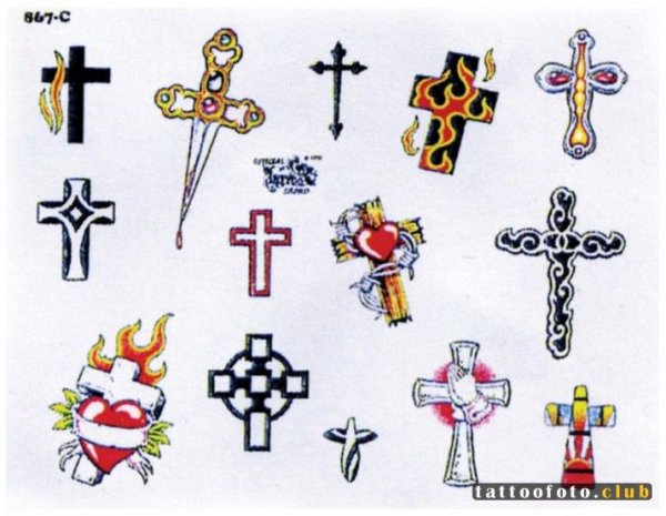 Легкие тату крест