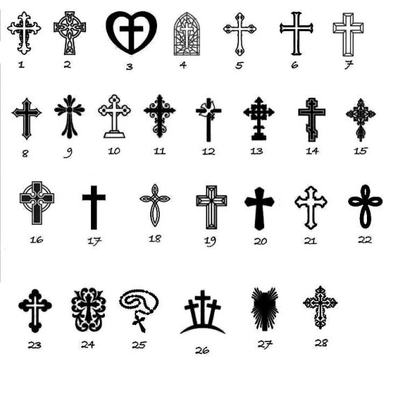 Тату крест маленький