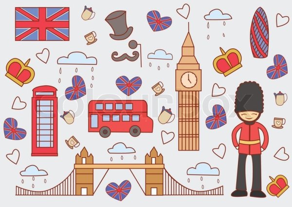 Символы Англии раскраска для детей