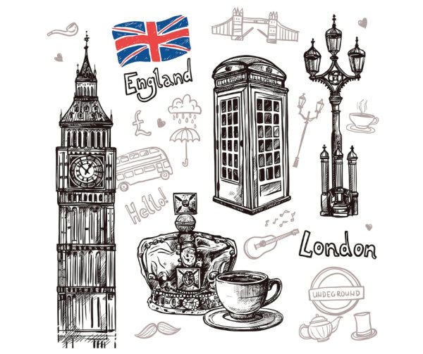 Лондон рисунок легкий