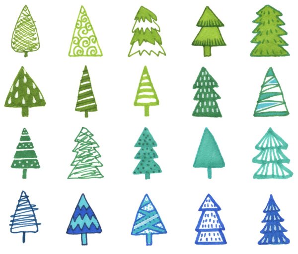 Стилизованные елочки