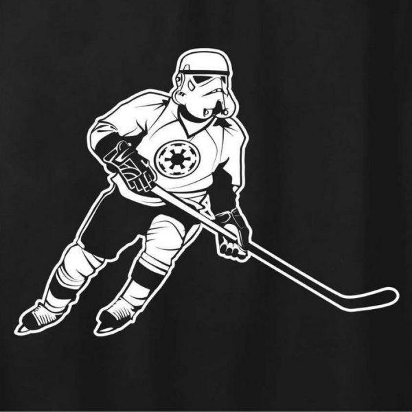 Хоккеист на черном фоне