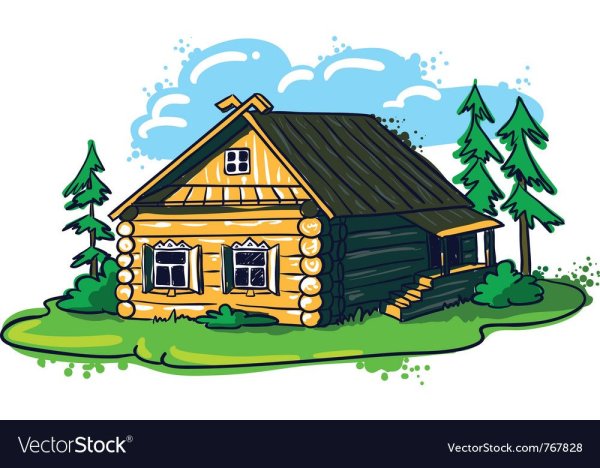 Изба жилище на белом фоне