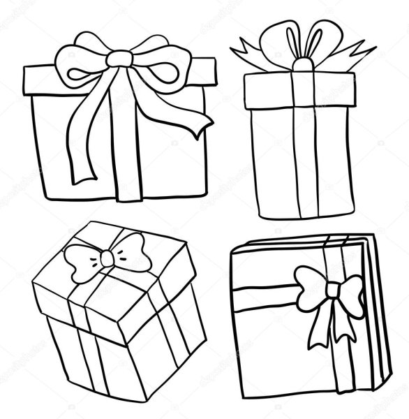 Картинки для срисовки подарок