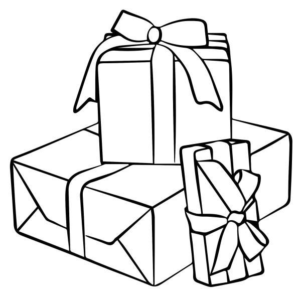 Гора подарков раскраска