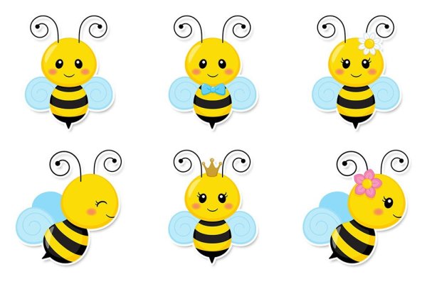 Пчелки для детей цветную