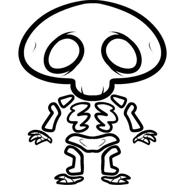 Скелет нарисованный простой