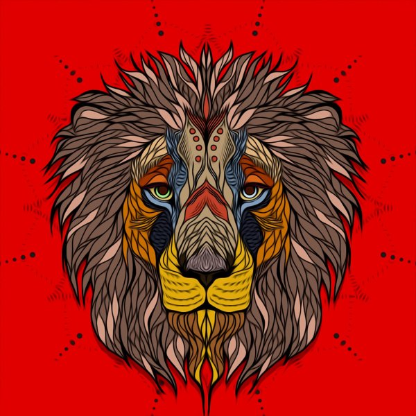 Голова Льва цветная