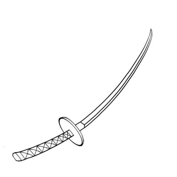 Самурайский меч рисунок карандашом