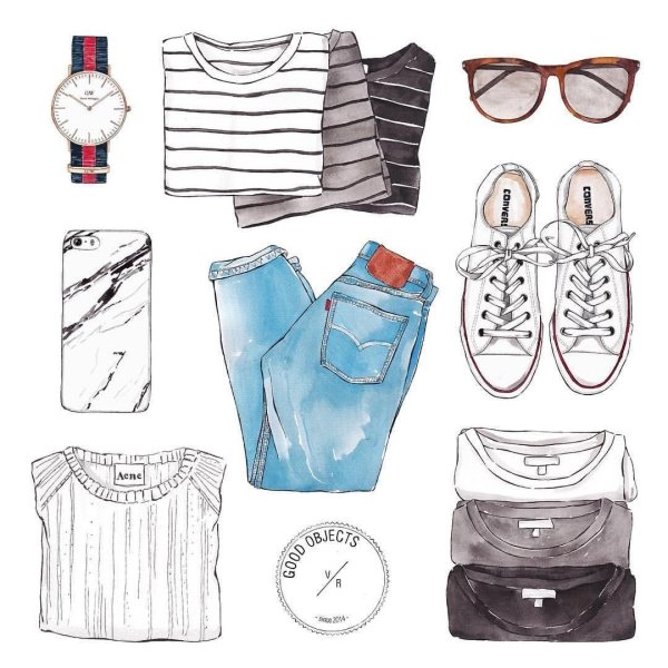 Рисунки одежды легкие