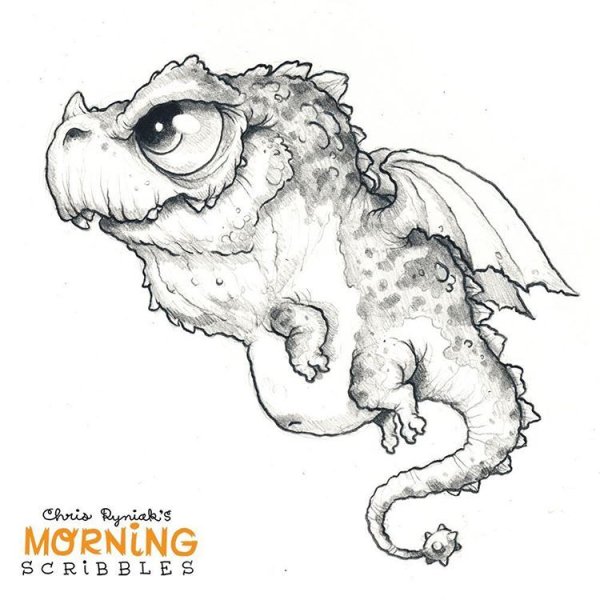 Chris Ryniak morning Scribbles дракон